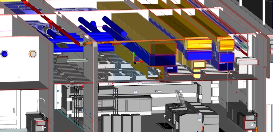 BIM Planung von gewerblichen Küchen Lüftungsanlagen