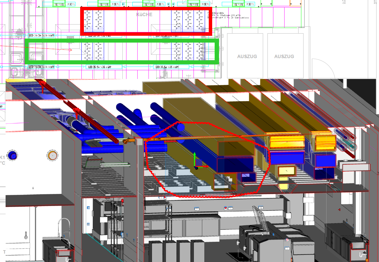 REVEN BIM Küchenlüftung Kollision