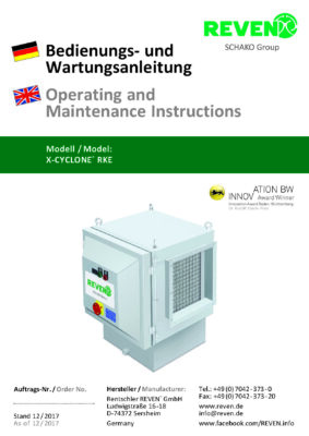 X-CYCLONE RKE elektrostatische Abluftkanalreiniger fuer oelhaltige Aerosole