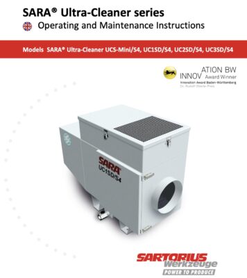 Maintenance Instructions SARA Ultra-Cleaner UCS-Mini UC123SD-S4 ENG